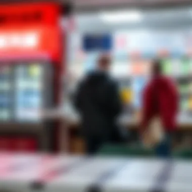 Visual guide on the purchasing process of lottery tickets