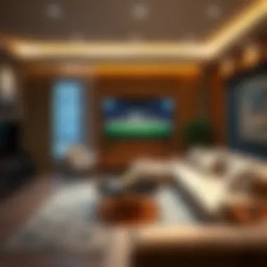 A cozy living room setup for watching the Asian Cup