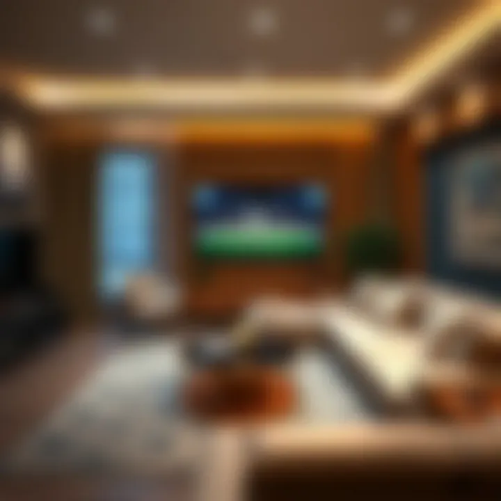 A cozy living room setup for watching the Asian Cup