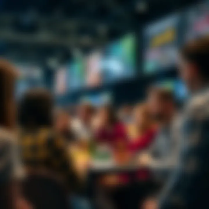 A vibrant community engaging in discussions about betting