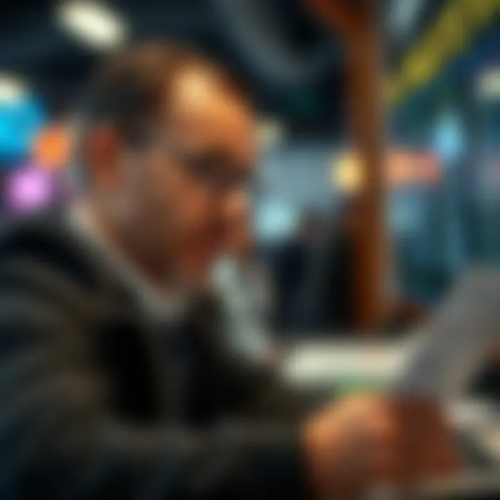 An expert analyzing lottery trends with focus and insight