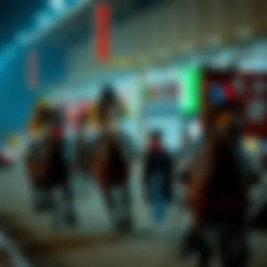 A cultural representation of horse racing within Korean society.