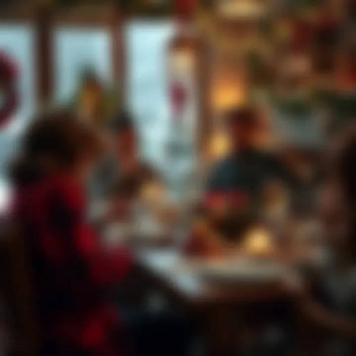 A cozy gathering with holiday-themed crafts and activities