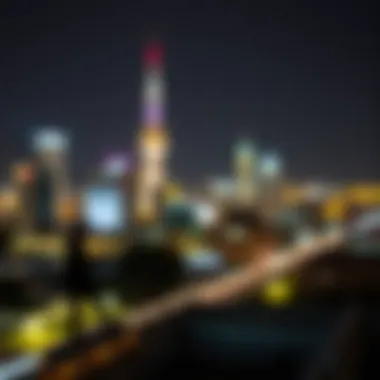 Illuminated cityscape during a December celebration