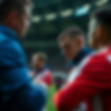 Teams preparing for the match