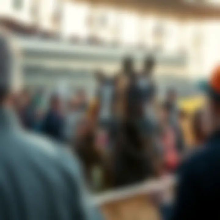 A vibrant horse racing event with enthusiastic spectators