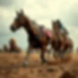 Historic depiction of horse racing in ancient times