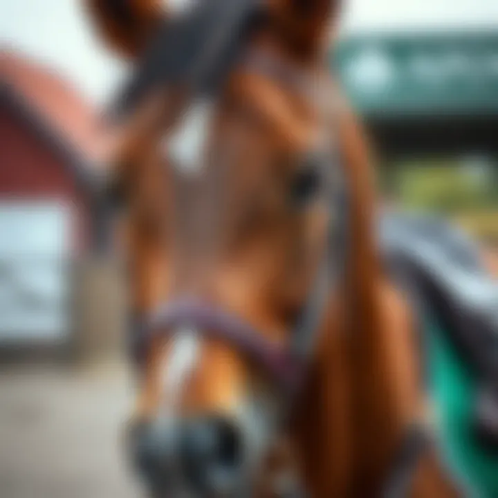 A close-up of a 제주 horse showcasing its beautiful features