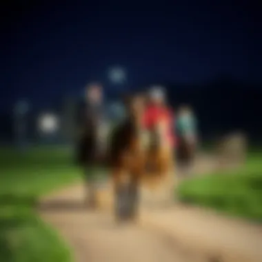 Visitors enjoying a horseback riding experience at 제주 말 공원