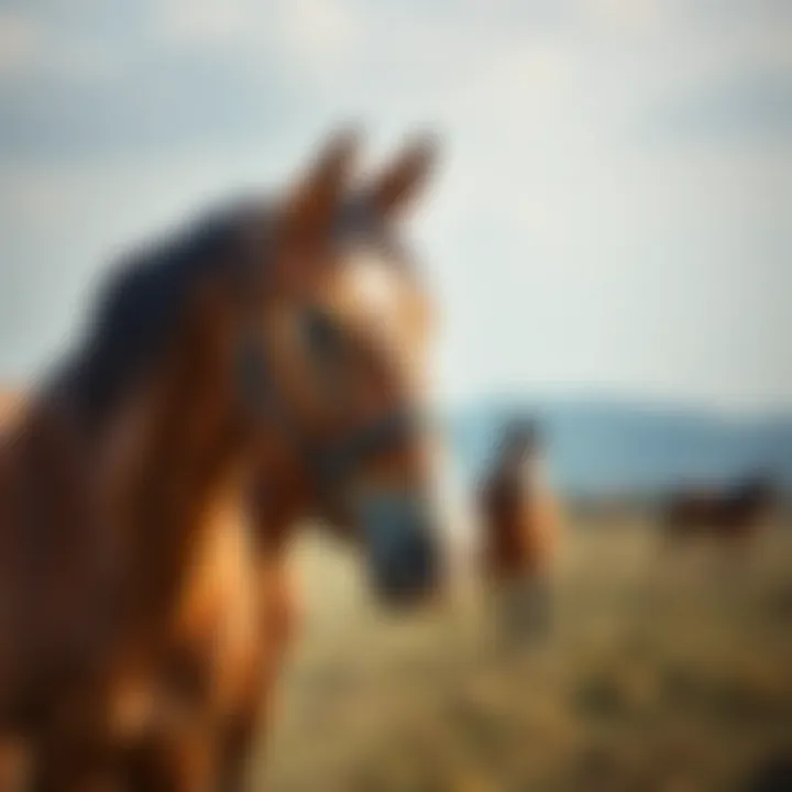 The majestic beauty of Korean horse breeds in a tranquil pasture.