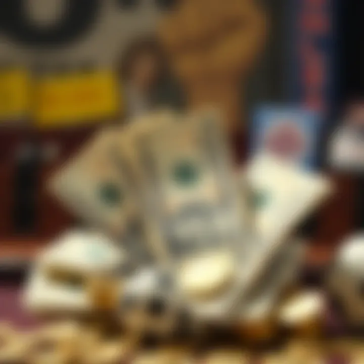 Visual representation of lottery cash payouts