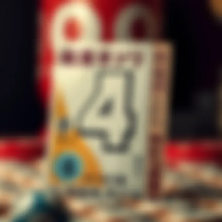 A lottery ticket featuring the number four prominently