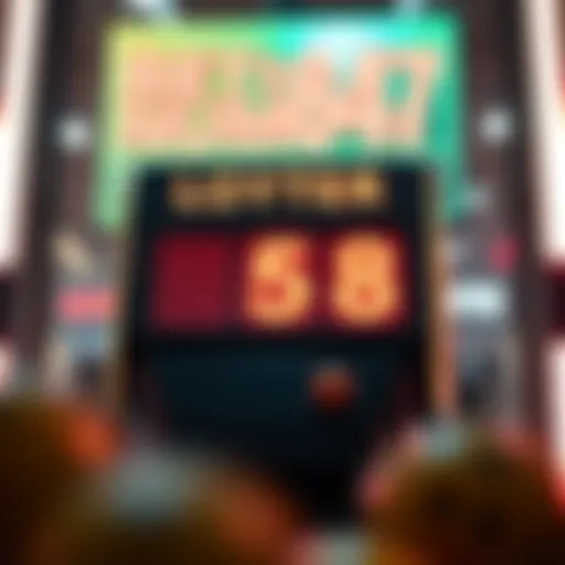 Visual representation of a lottery number generator in action