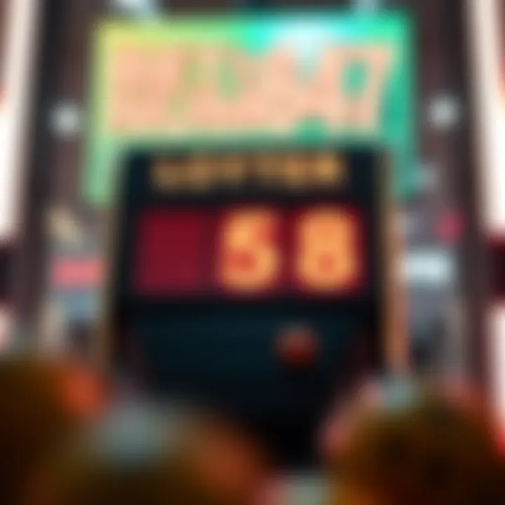 Visual representation of a lottery number generator in action