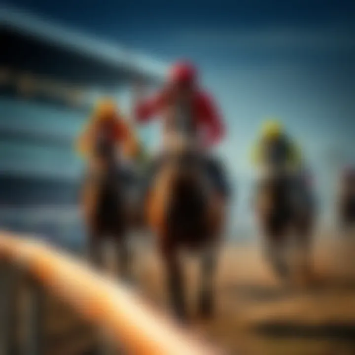 Contemporary Horse Racing Thrills A modern horse racing event showcasing excitement
