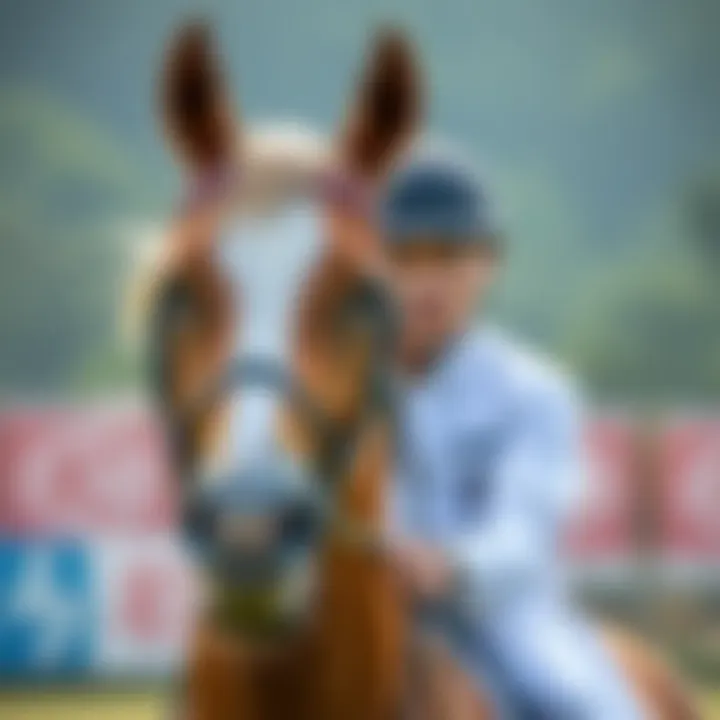 A close-up of Mun Se-young with his horse, demonstrating the bond between rider and steed.