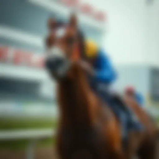 A dynamic moment in horse racing featuring Mun Se-young showcasing his skills.