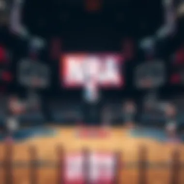 NBA Betting Strategy Overview Basketball court illustration representing NBA betting strategy