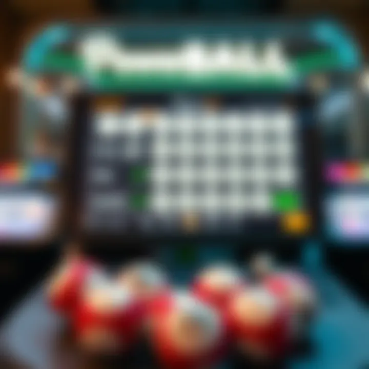 Components of Powerball betting interface displayed visually