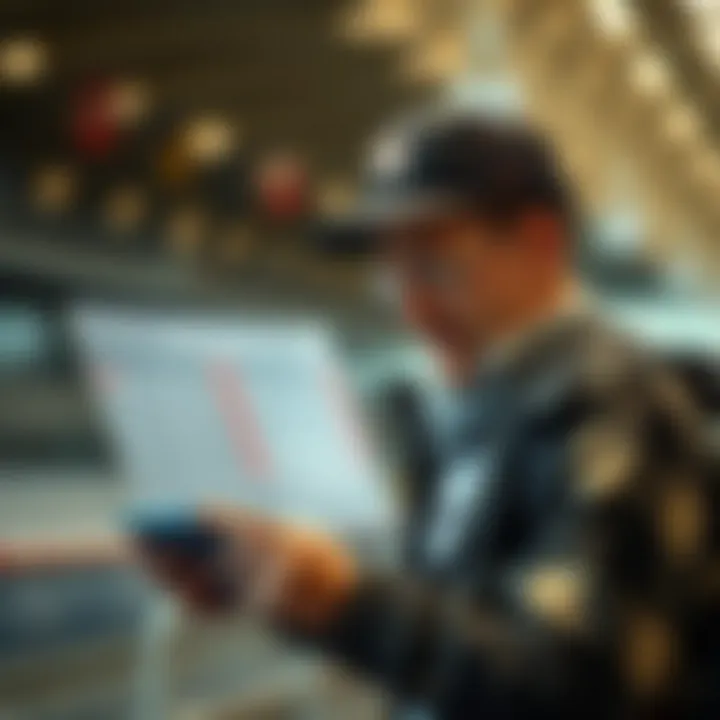 Iconic representation of a horse racing fan engaging with race results and data