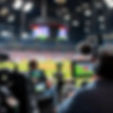 Advanced Broadcasting Technology View of a high-tech sports broadcasting setup